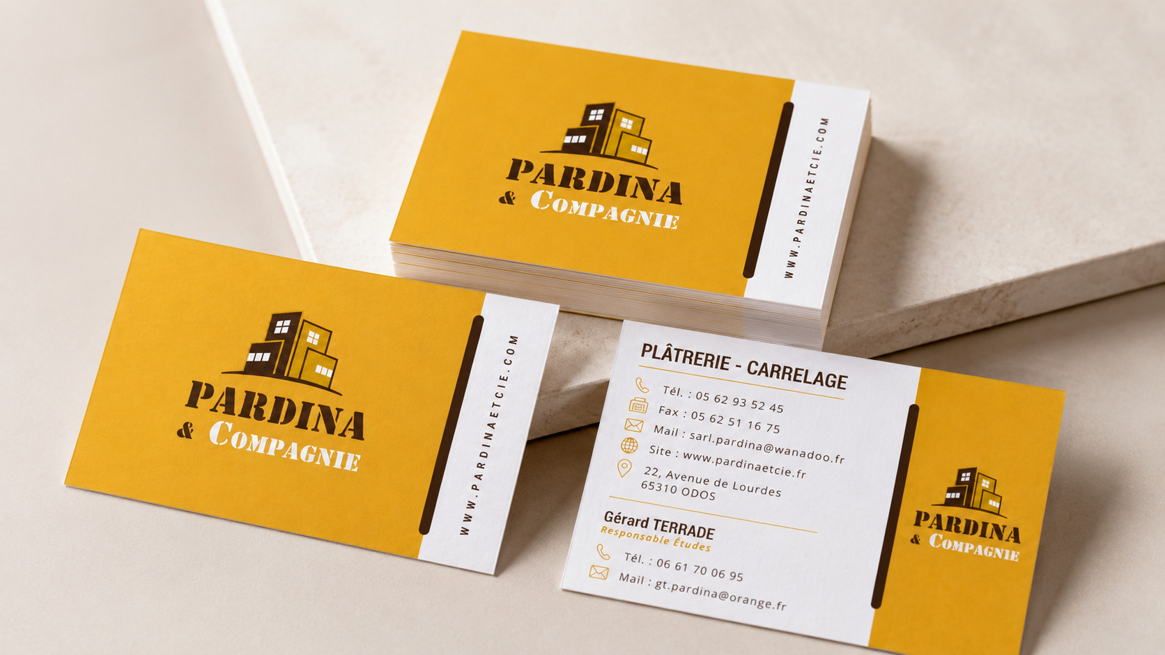 Cartes de visite de l'entreprise Pardina et Compagnie
